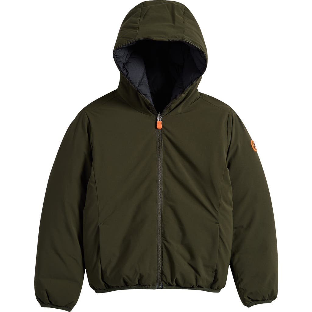 Save The Duck Kids' Oliver Hooded Puffer Jacket In Green