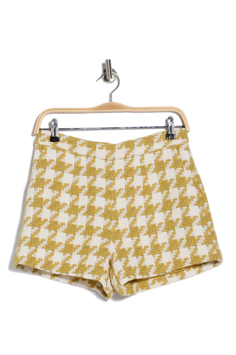 Ashton Tweed Shorts, Alternate, color, CEYLON YELLOW/IVORY HOUNDSTOOT