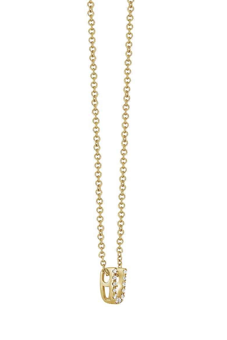 18k Gold Pavé Diamond Initial Pendant Necklace, Alternate, color, 18K YELLOW GOLD - U