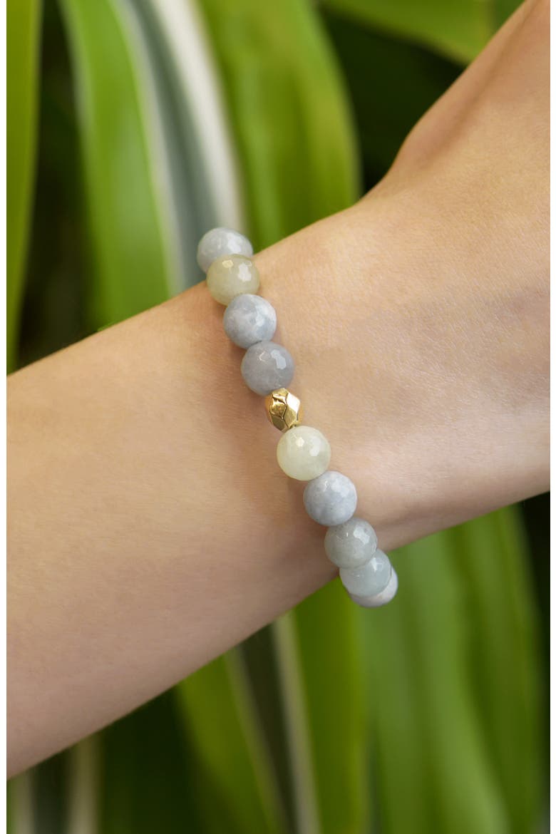 Boheme Faceted Aquamarine Beaded Stretch Bracelet, Alternate, color, BLUE