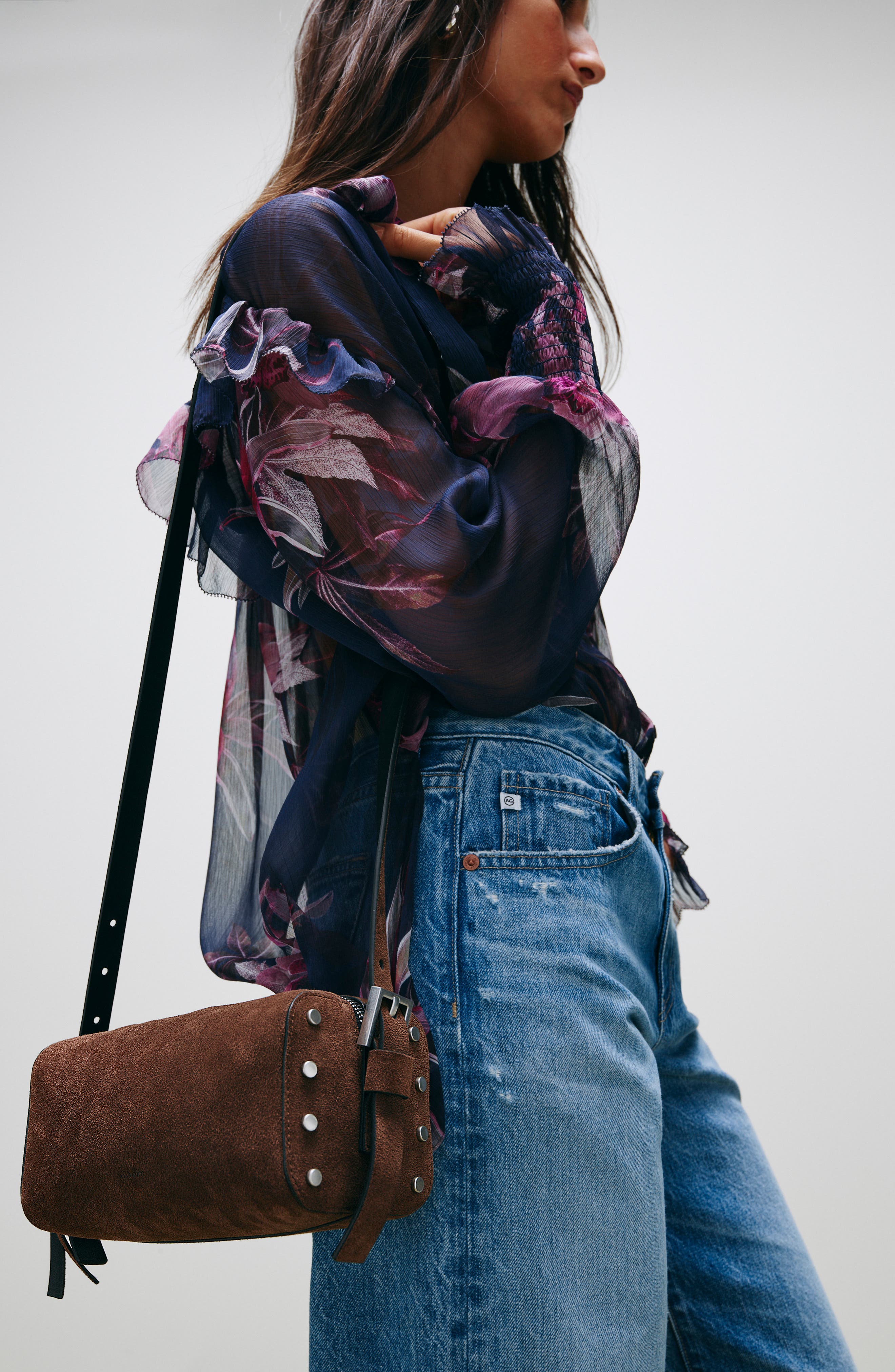 Miro Barrel Crossbody Bag, Alternate, color, CHESTNUT BROWN SUEDE