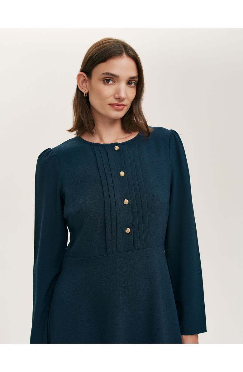 Finery London Shauna Crepe Long Sleeve Short Dress, Alternate, color, Navy