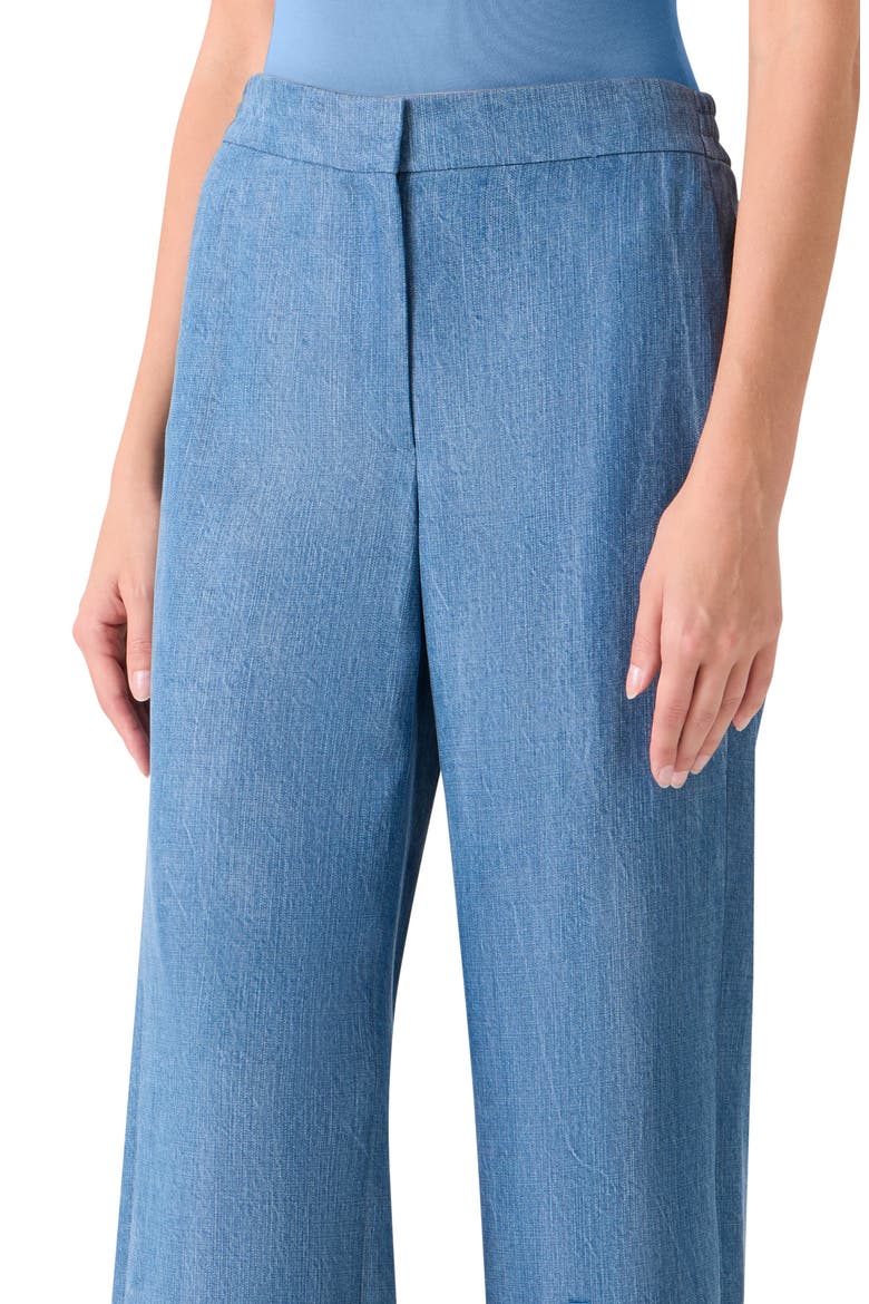 Marlon Circle Lace & Denim Wide Leg Pants, Alternate, color, MEDIUM BLUE DENIM