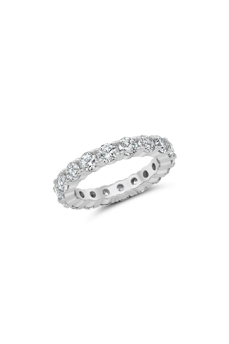 Brilliant-Cut Cubic Zirconia Eternity Ring, Main, color, PURE PLATINUM/ CLEAR STONE