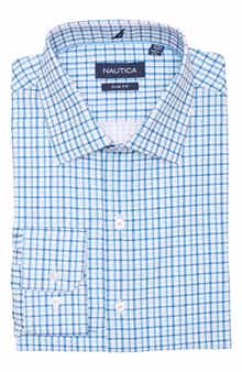 Nautica Slim Fit Plaid Print Dress Shirt