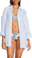 Vitamin A® Playa Oversize Linen Cover-Up Shirt