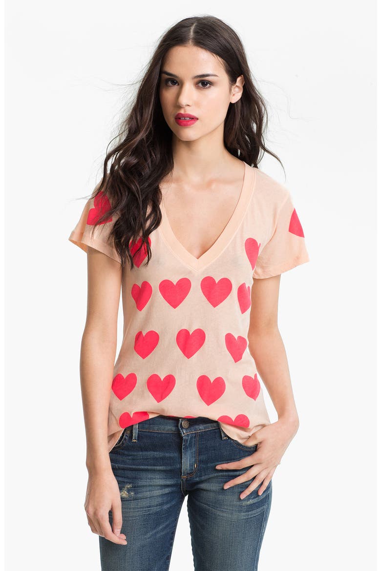 'Baby Love' V-Neck Tee (Nordstrom Exclusive), Main, color, DION PINK