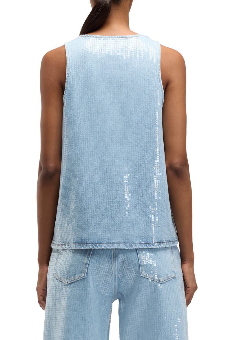 Sequin Denim Tank, Alternate, color, SHIMMER
