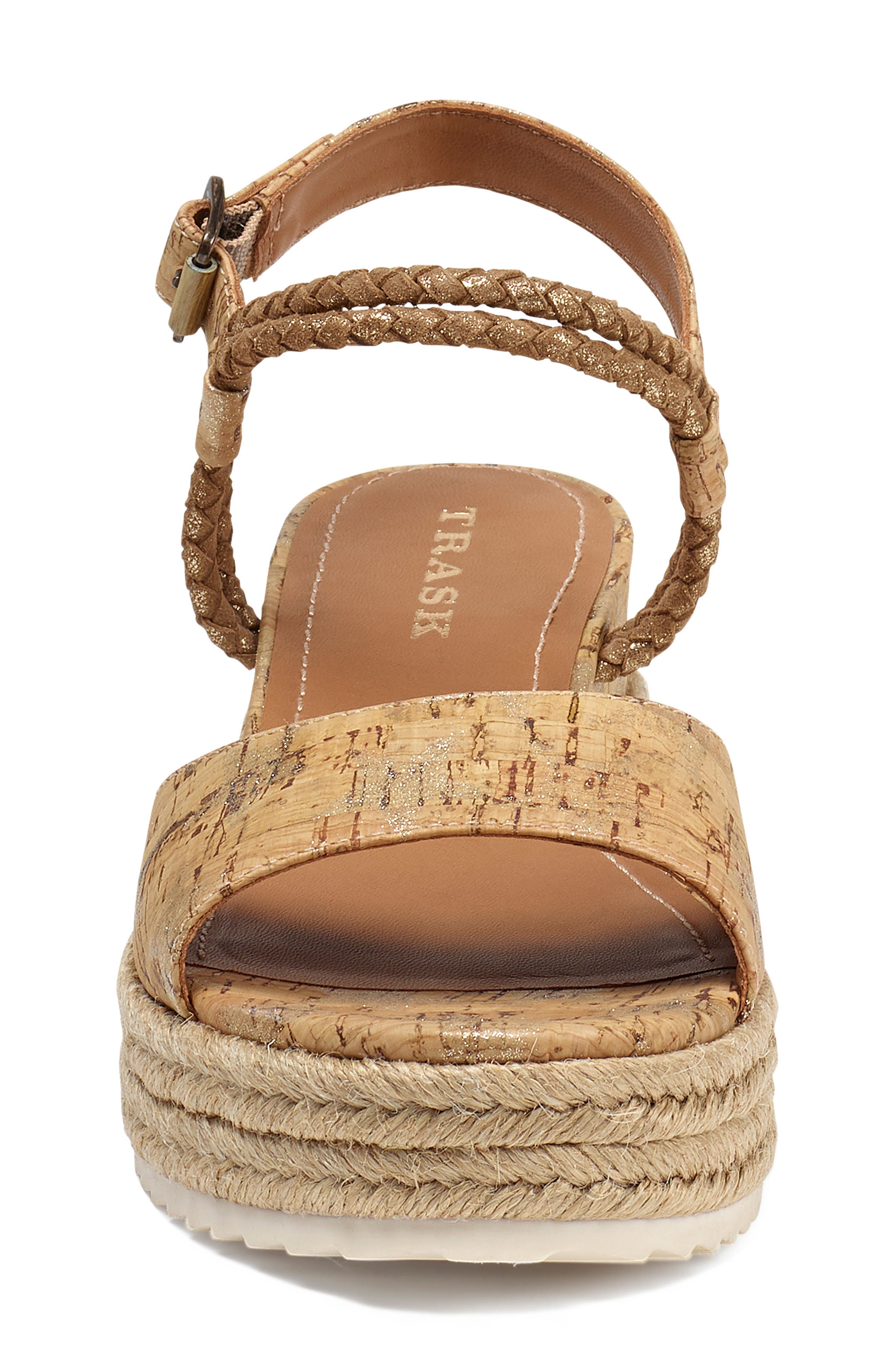 Trask Christine Metallic Espadrille Platform Sandal, Alternate, color, 