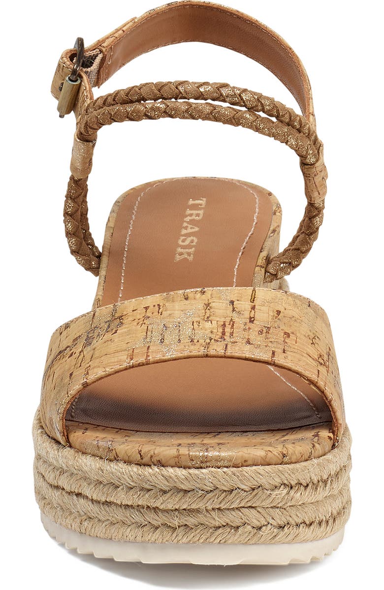 Trask Christine Metallic Espadrille Platform Sandal, Alternate, color,