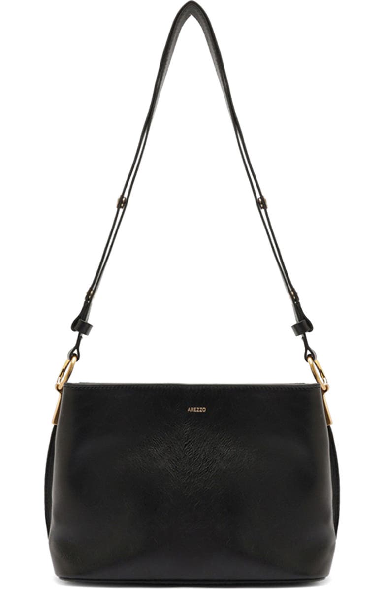 Arezzo Small Daphne Leather Crossbody Bag, Alternate, color, Black