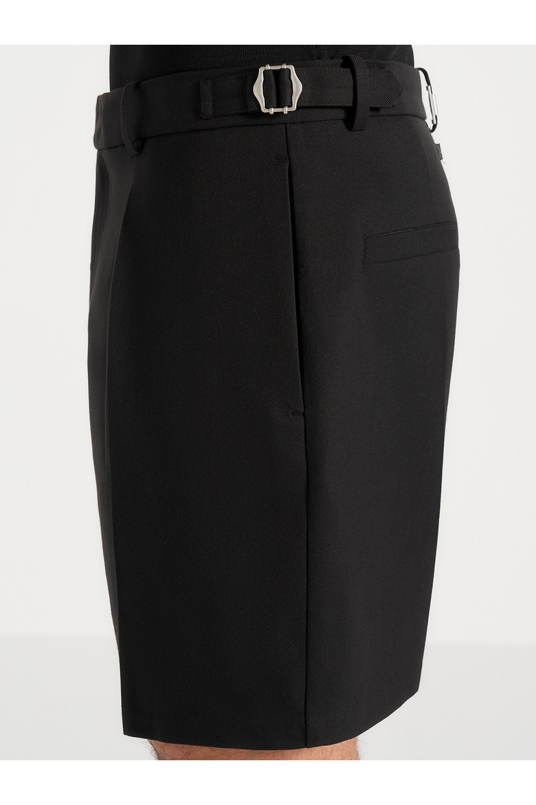 Marin Tailored Pleated Shorts, Alternate, color, Black