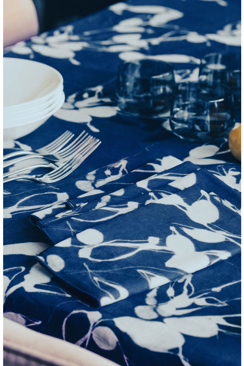Porto Print in Indigo Tablecloth, Alternate, color, Indigo