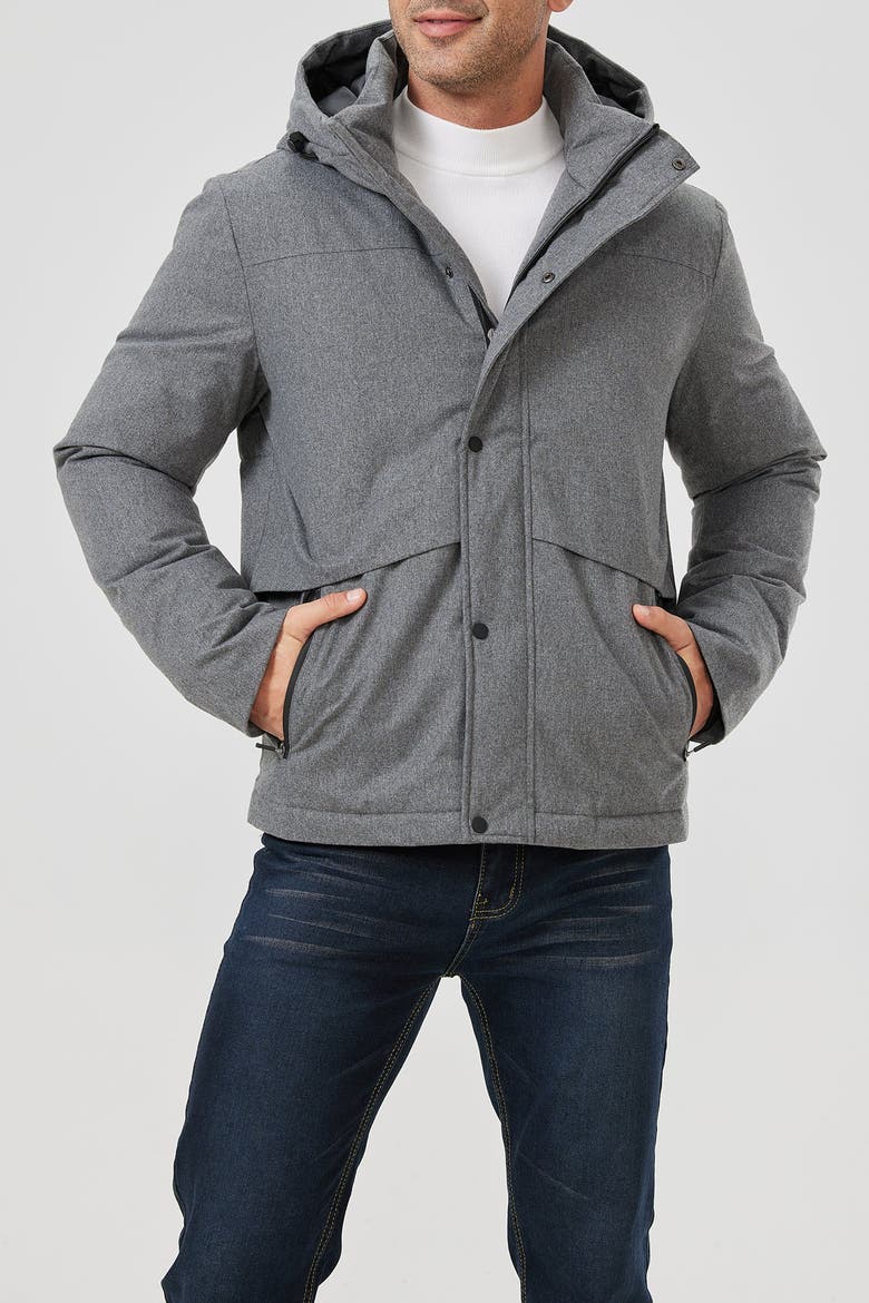Truckee Herringbone Down Jacket, Alternate, color, Grey Heather