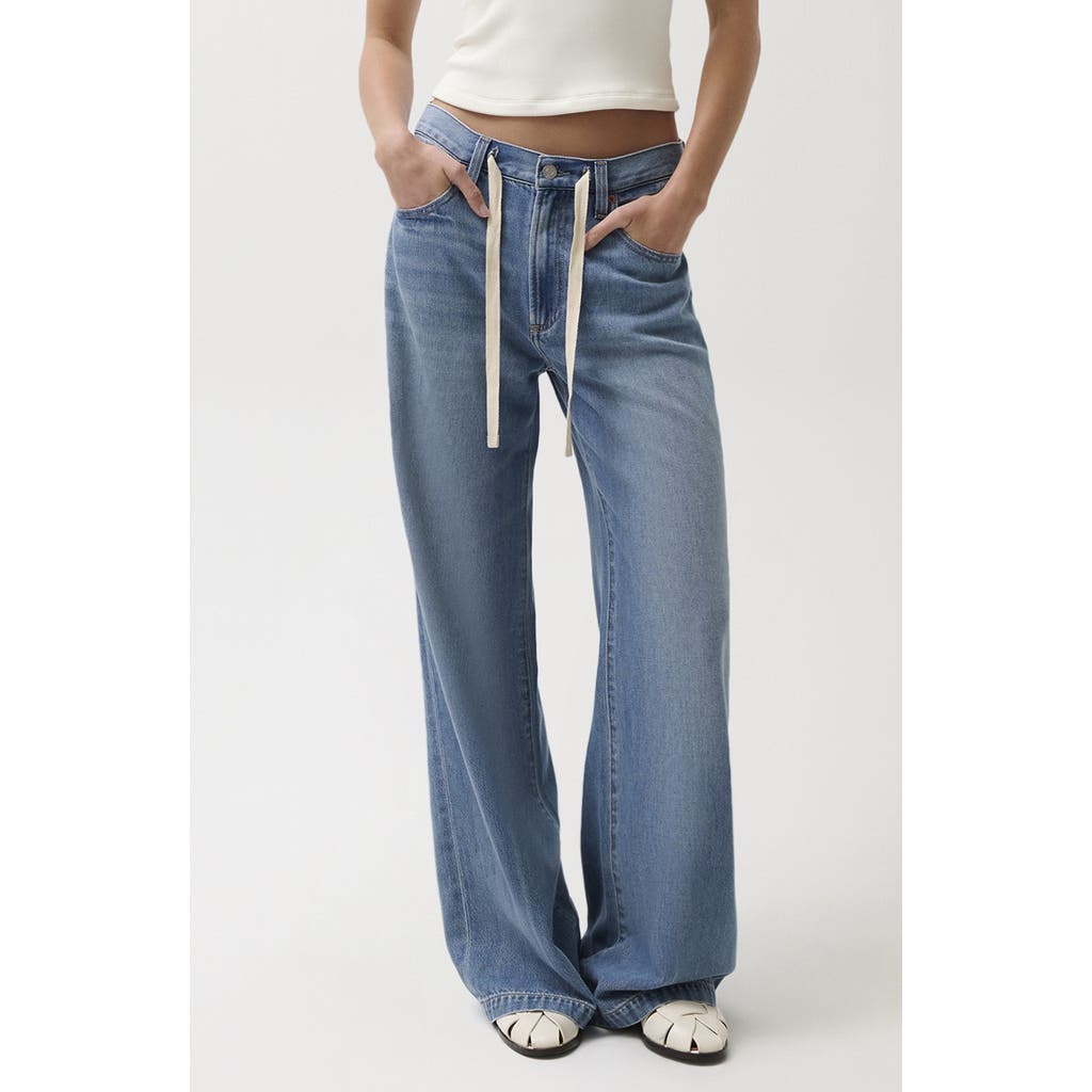 Pistola Jadyn Drawstring Mid Rise Palazzo Jeans in Expanse at Nordstrom, Size 26
