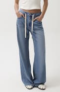 Pistola Jadyn Drawstring Mid Rise Palazzo Jeans