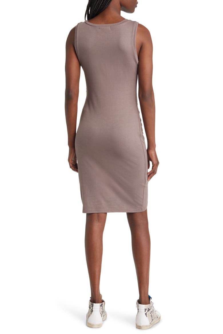 Ruched Side Sleeveless Dress, Alternate, color, TAN DUSK HEATHER