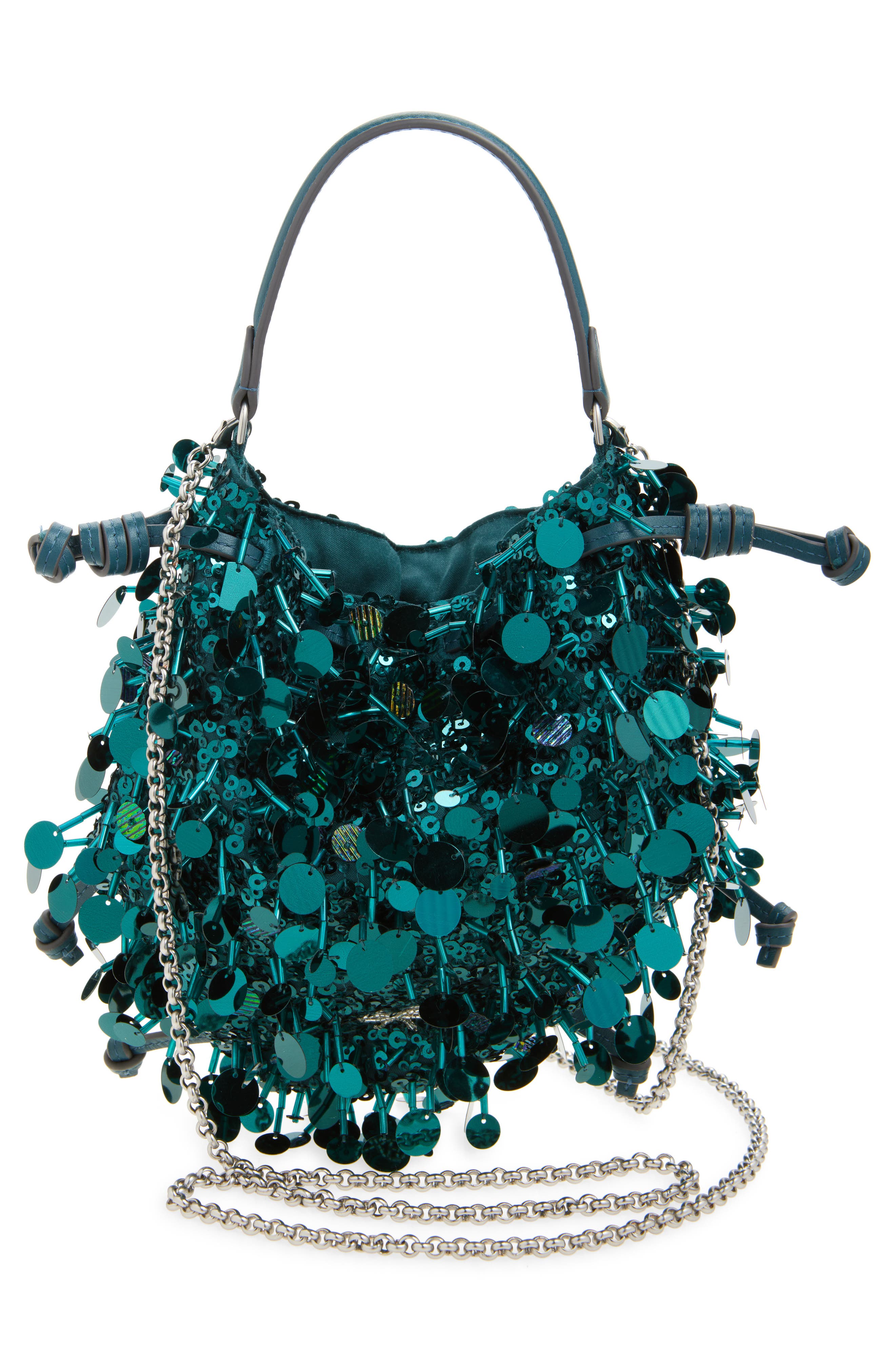 Anya Hindmarch Beetle Sequin Crossbody, Alternate, color, Dark Teal