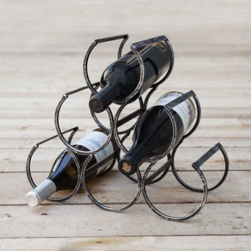 Twine Wine Shrine 6 Bottle Metal Wine Rack In Black