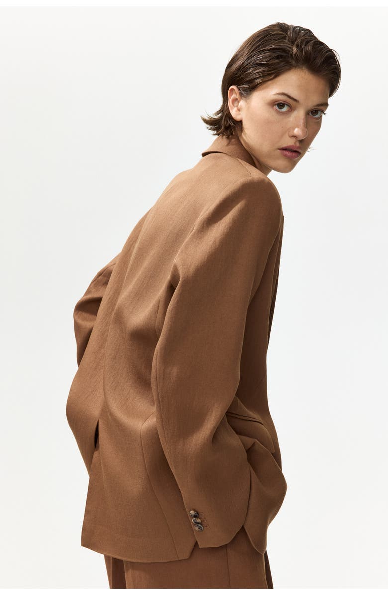 H&M Single-breasted blazer, Alternate, color, Brown