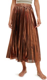 WISHLIST Metallic Pleated Skirt