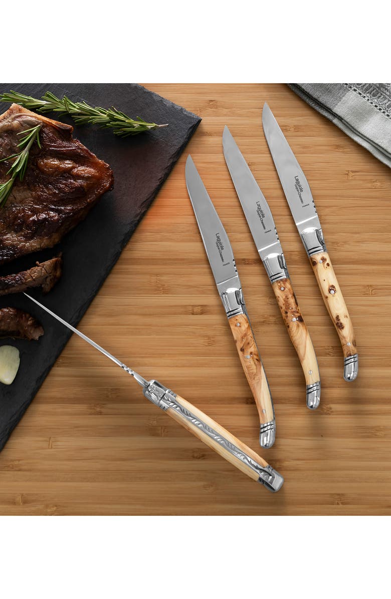 Goyon-Chazeau Set of 4 Laguiole Steak Knives, Alternate, color, Wood