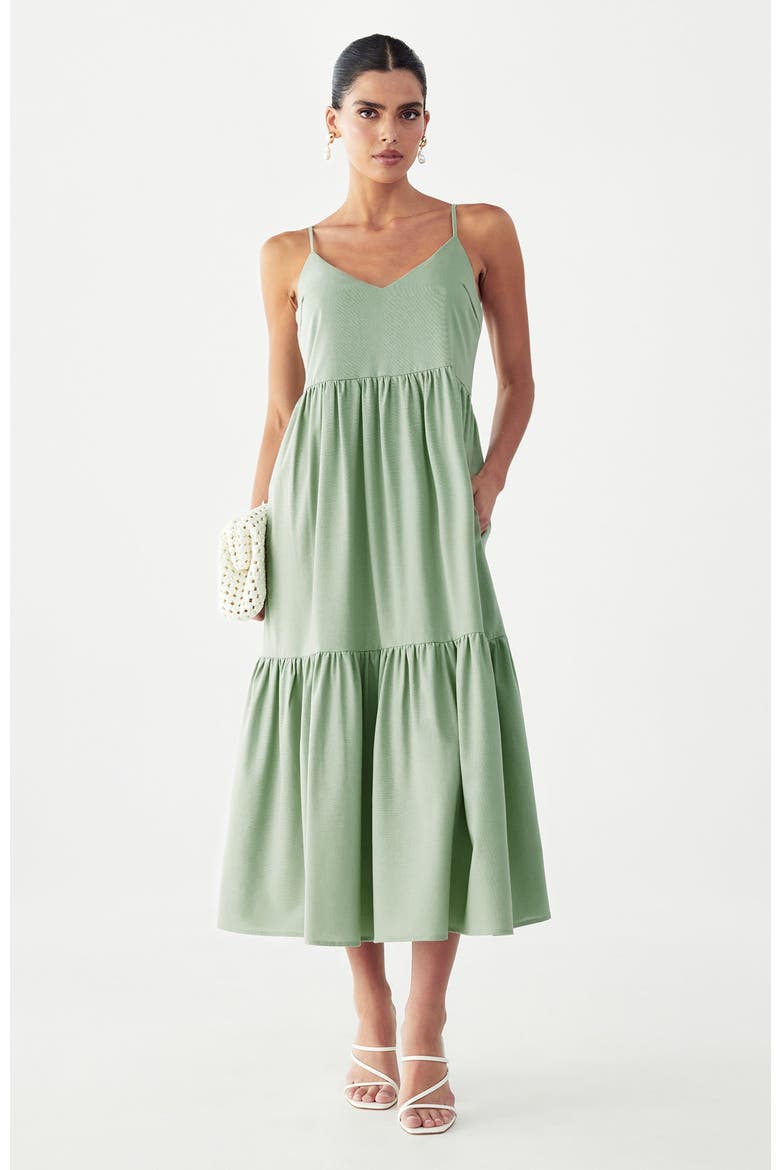 Phi Phi Midi Dress, Alternate, color, Sage Green
