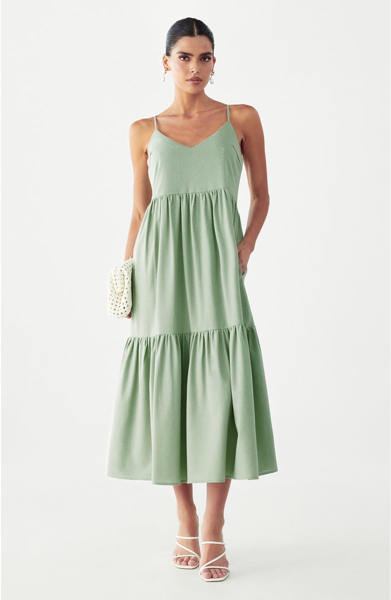 ST MRLO Phi Phi Midi Dress, Alternate, color, Sage Green