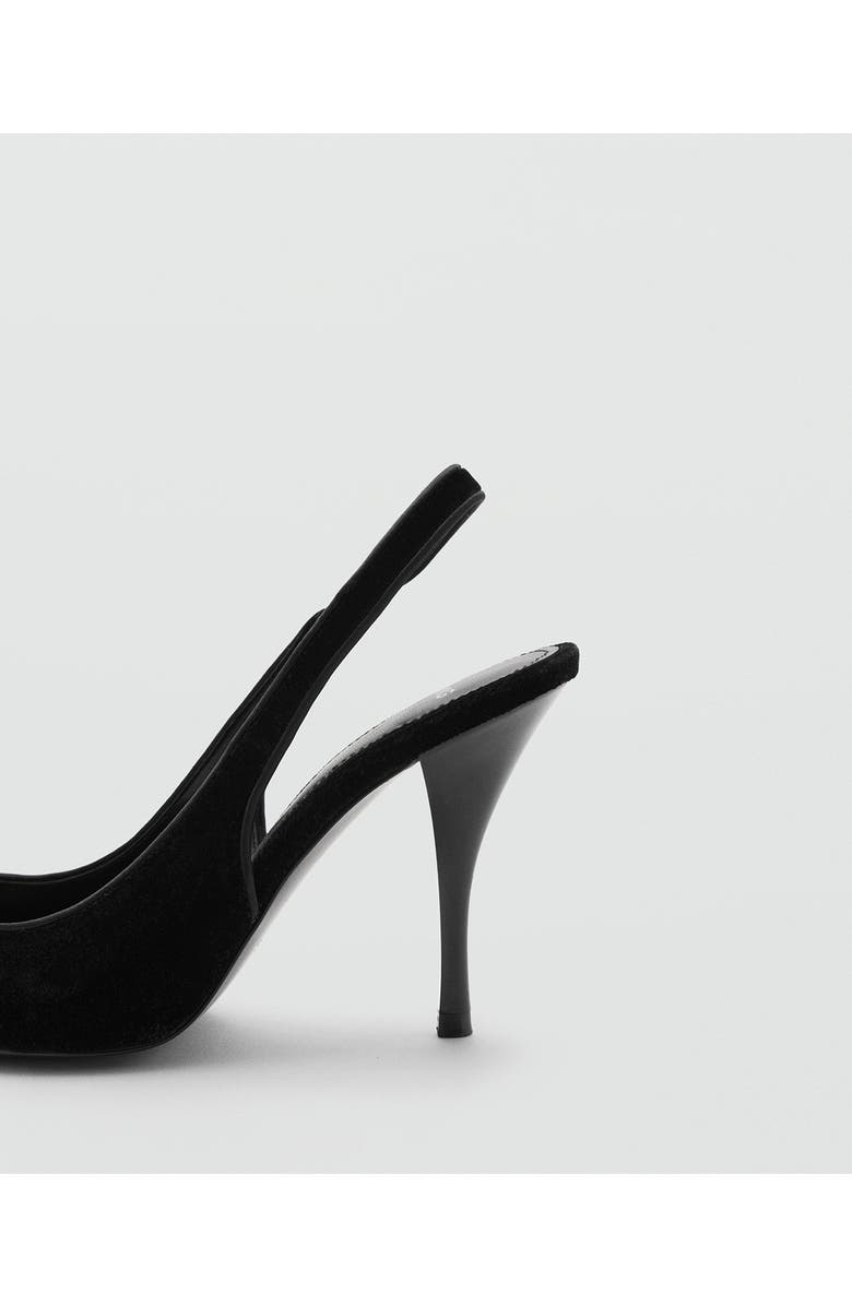 MANGO Velvet Pointed Toe Slingback Pump, Alternate, color, Black