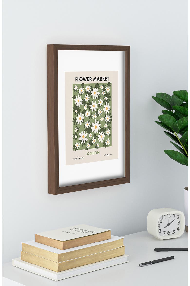 Flower Market London Framed Art Print, Alternate, color, GREEN