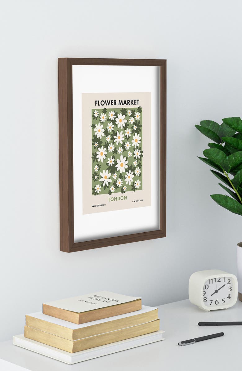 Deny Designs Flower Market London Framed Art Print, Alternate, color, Green