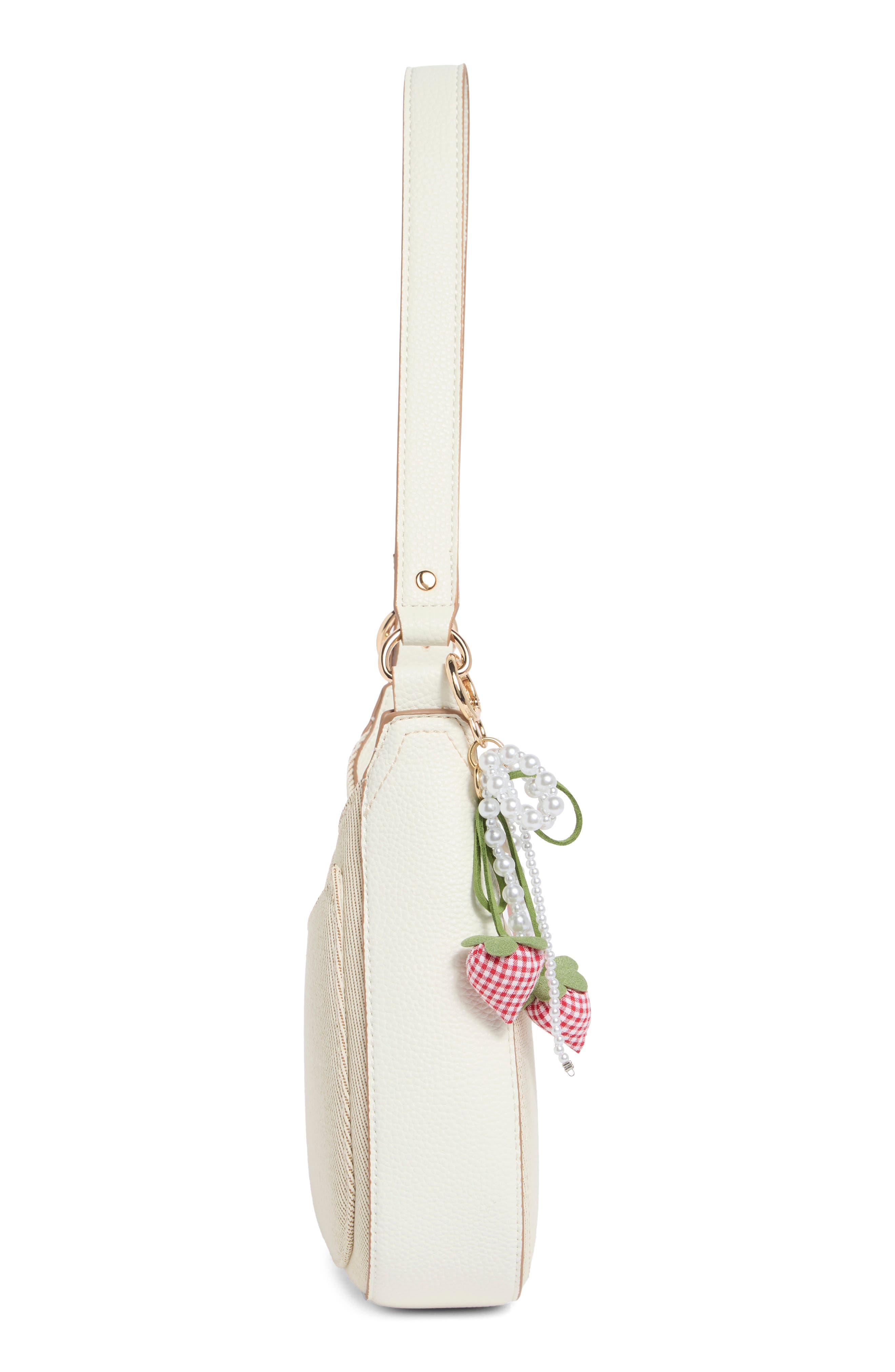 Nanette Lepore Crescent Twill Shoulder Bag, Alternate, color, Twill-Chalk