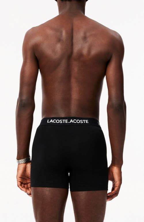 Lacoste Core Essentials Assorted 5-pack Stretch Cotton Boxer Briefs In Black