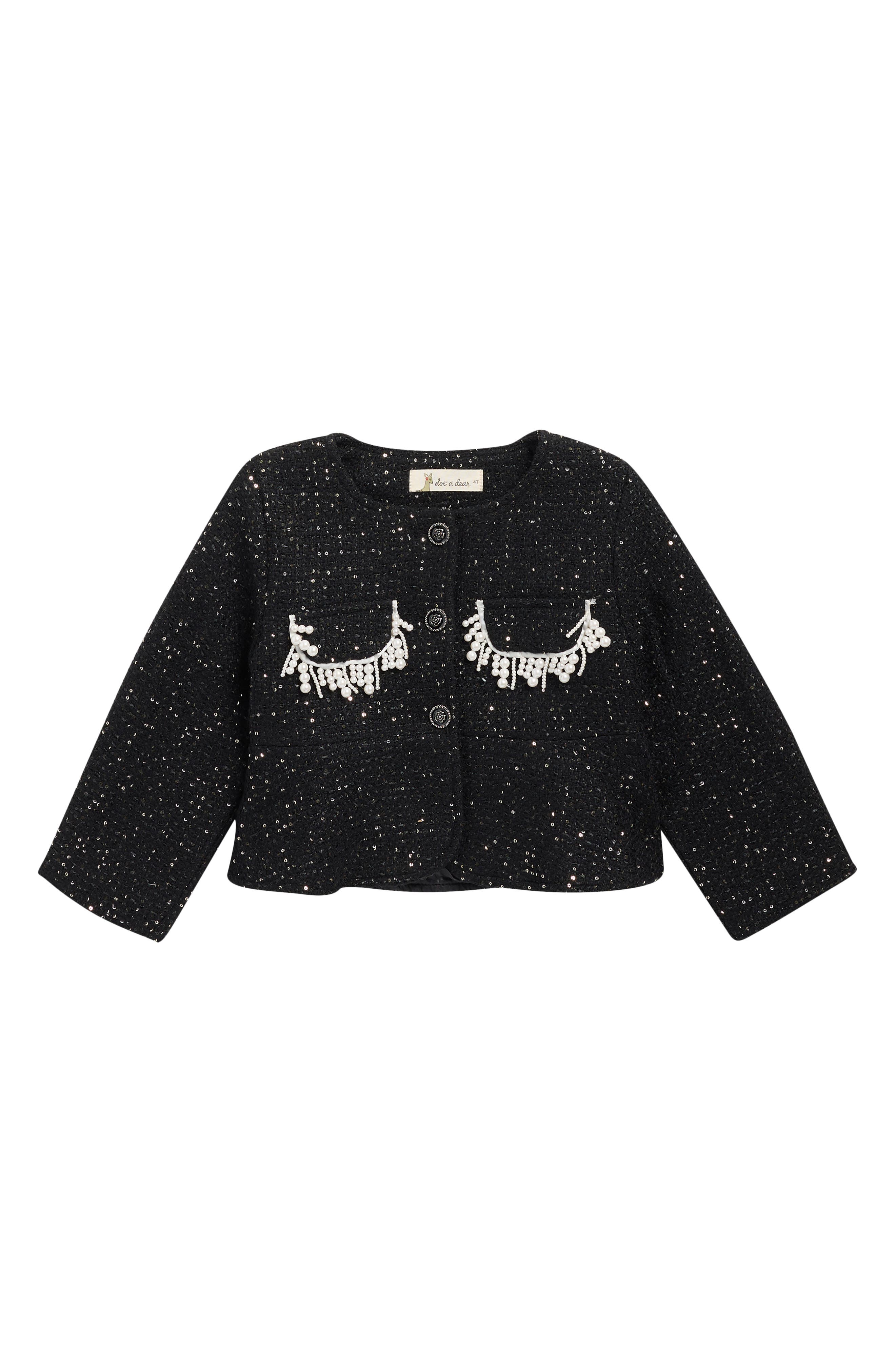 Doe A Dear Kids' Embellished Tweed Jacket