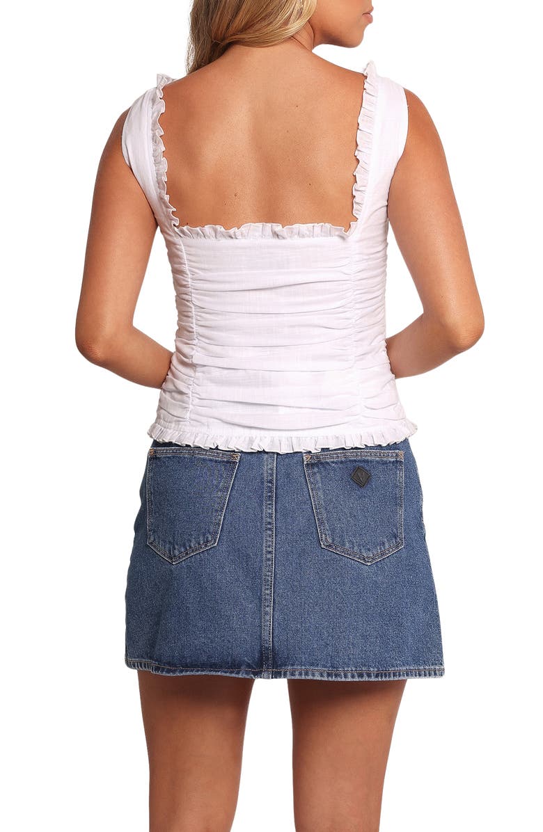Petal & Pup Jayda Frill Trim Ruched Tank, Alternate, color, White