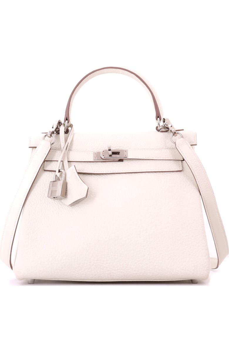 Pre-Owned Hermes Kelly Handbag Light Togo with Palladium Hardware 25, Main, color, Mushroom