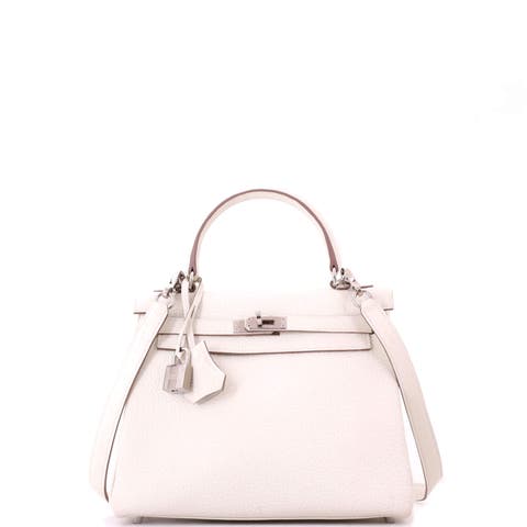 Kelly Handbag Light Togo with Palladium Hardware 25