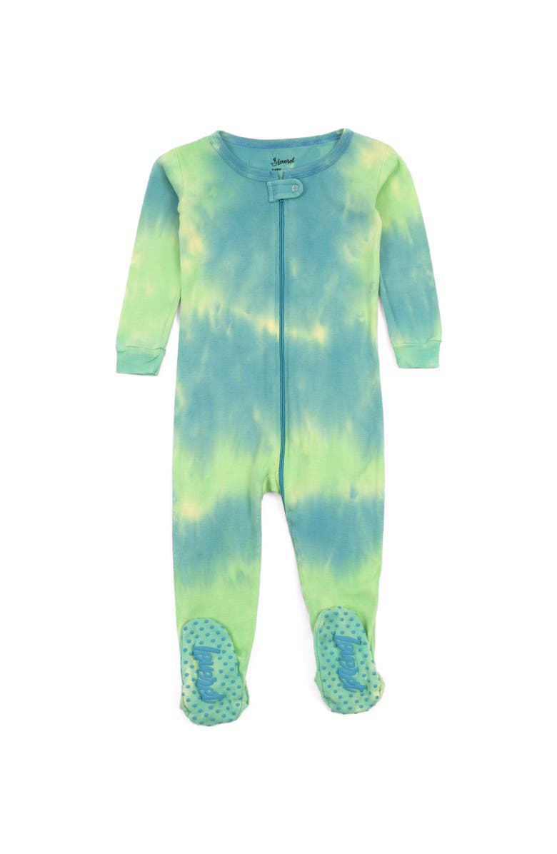 Leveret Footed Tie Dye Cotton Matching Family Pajamas, Main, color, Tie Dye Colorful