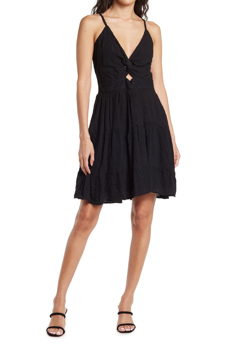 Angie Twist Front Eyelet Dress, Main, color, 