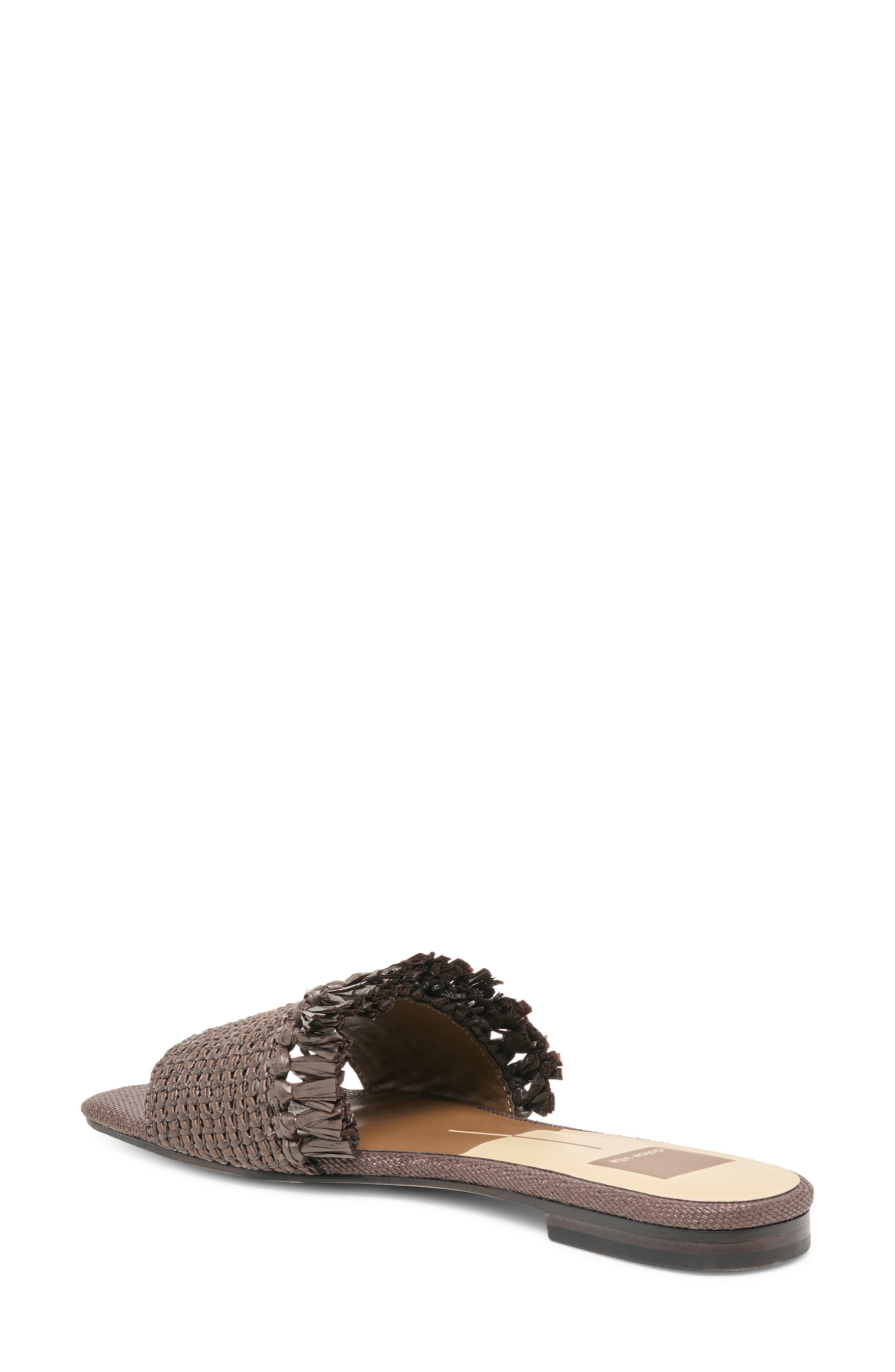 Dolce Vita Lenya Slide Sandal, Alternate, color, Chocolate Raffia