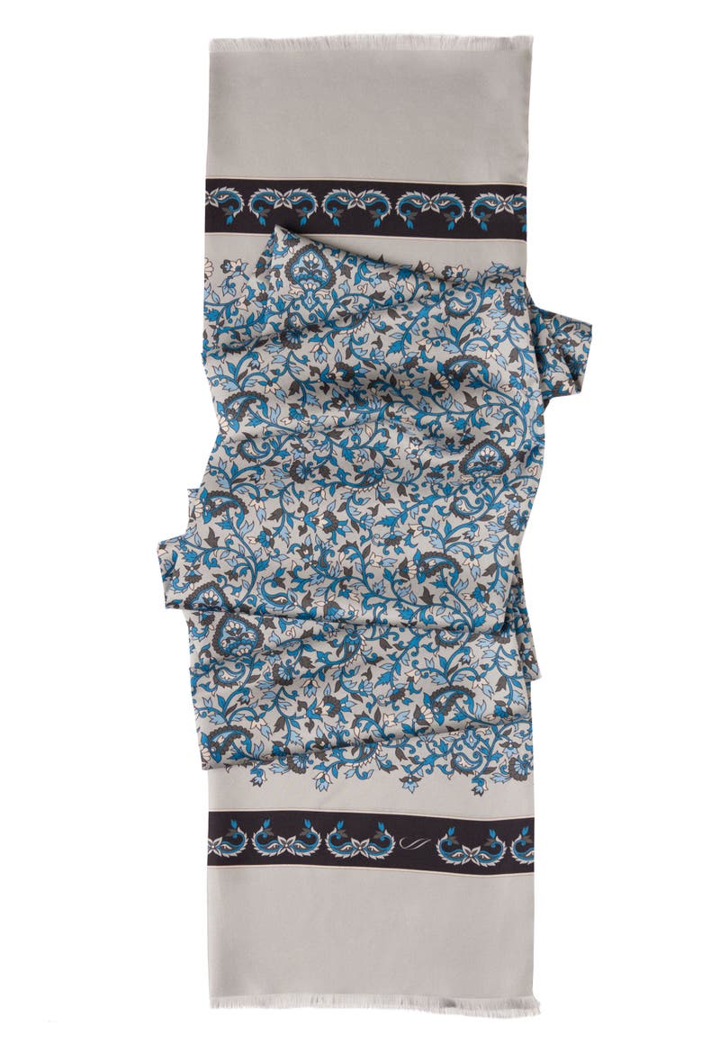 Elba - Silk Scarf for Men, Alternate, color, Grey
