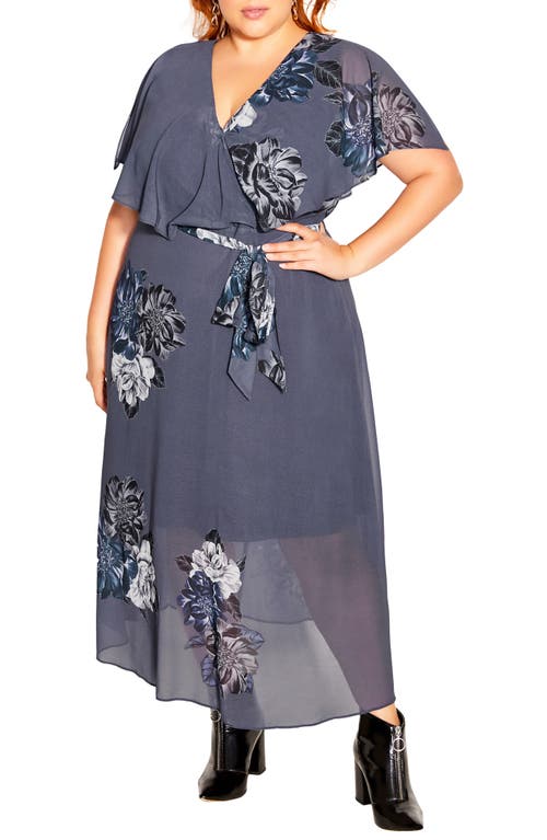 City Chic Garnet Flutter Sleeve Wrap Dress
