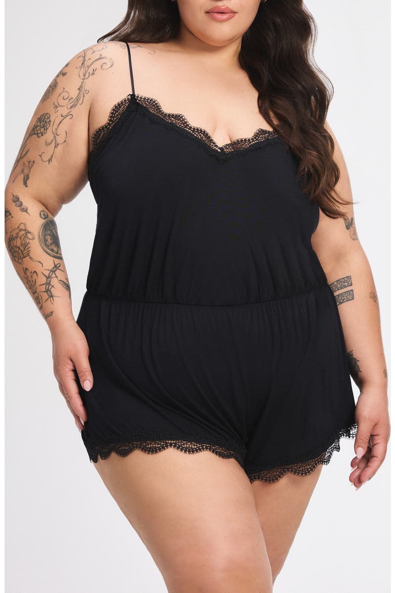 Gossamer Dreams Sleep Romper, Alternate, color, BLACK CAVIAR