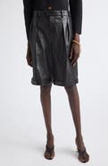 Saint Laurent Lambskin Leather Bermuda Shorts