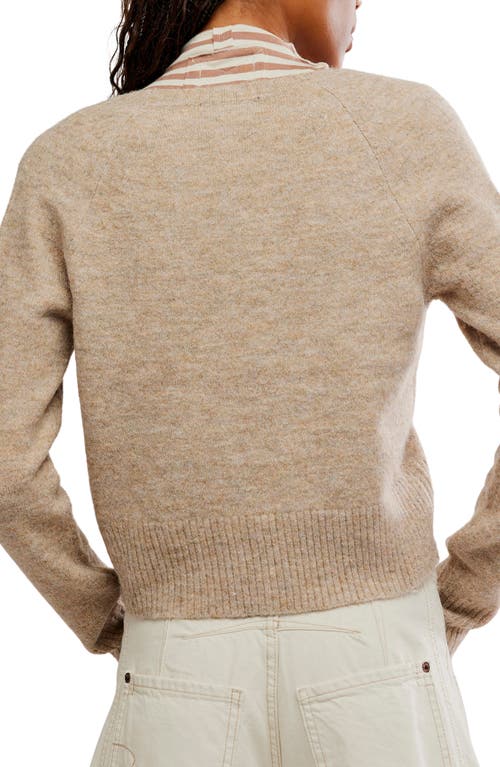 Free People School Girl Cropped Cardigan In Brown