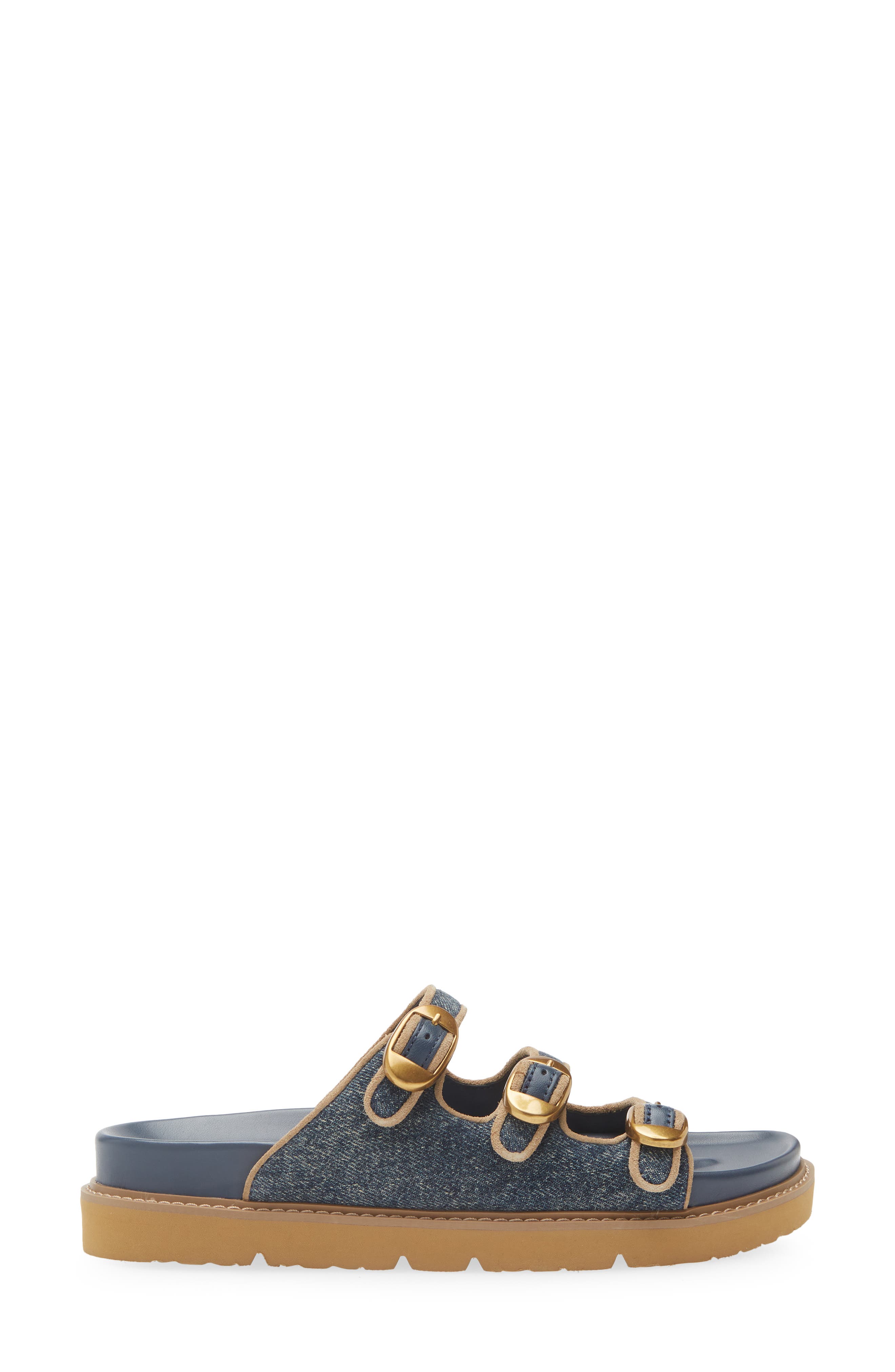 Marc Jacobs The Kiki Denim Slide Sandal, Alternate, color, Dark Wash Indigo