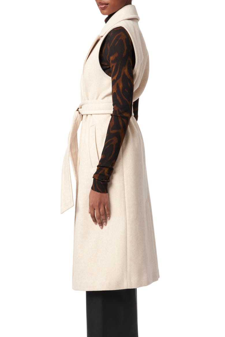 Belted Long Vest, Alternate, color, OATMEAL