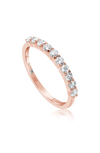 Suzy Levian Diamonds Diamond Stacking Ring In Rose