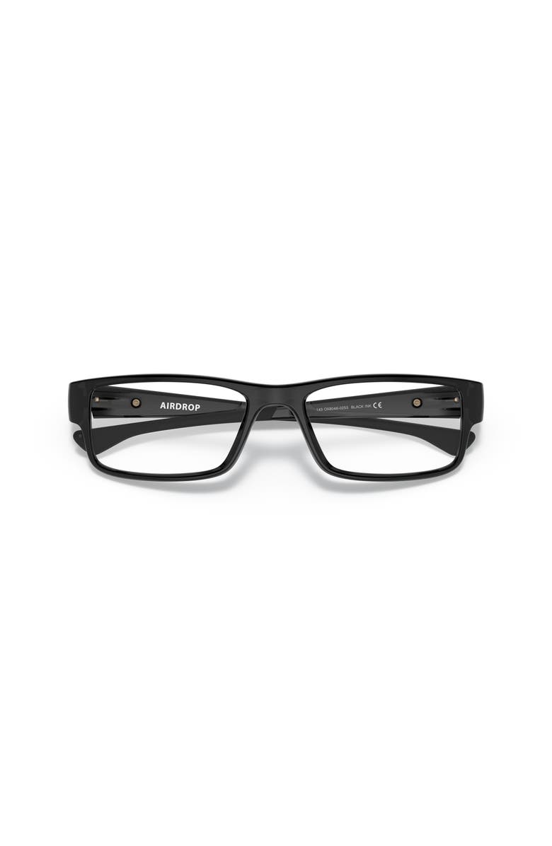 Oakley 57mm Rectangle optical glasses, Alternate, color, Black