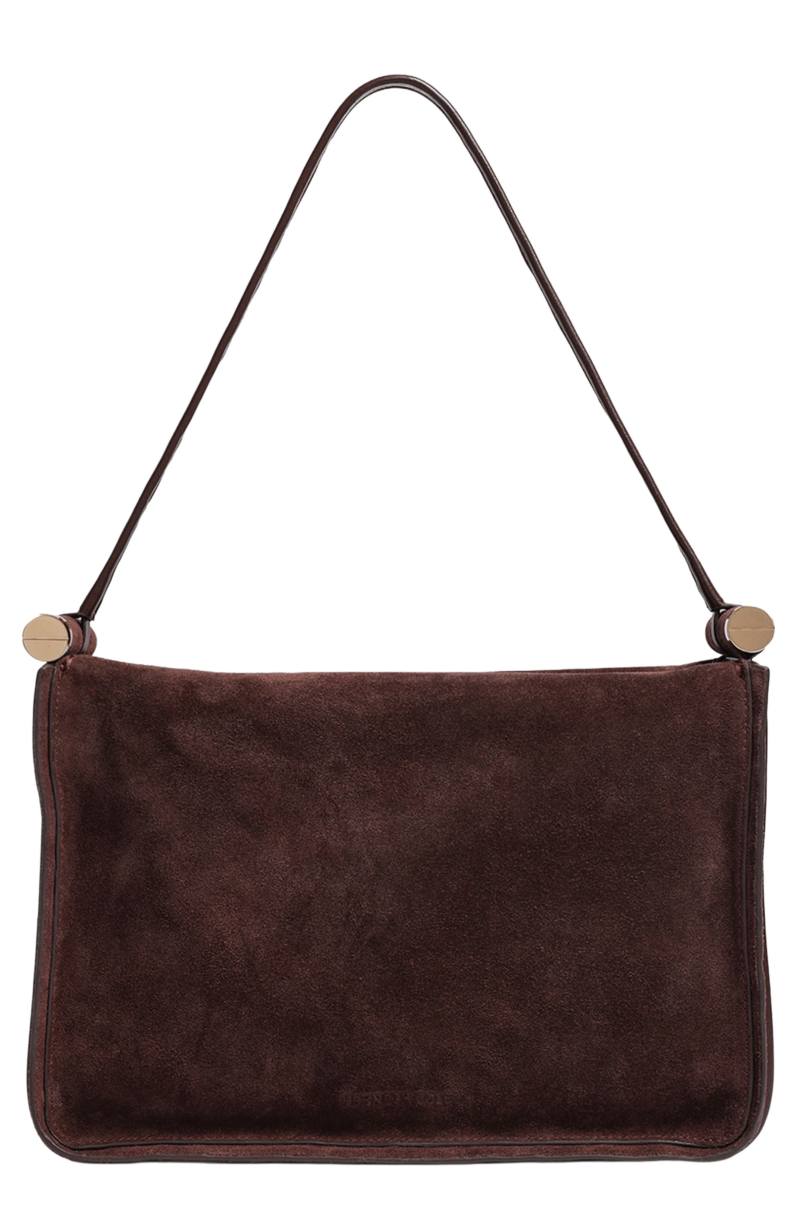 Highline Large Leather Shoulder Bag, Main, color, CHOCOLATE